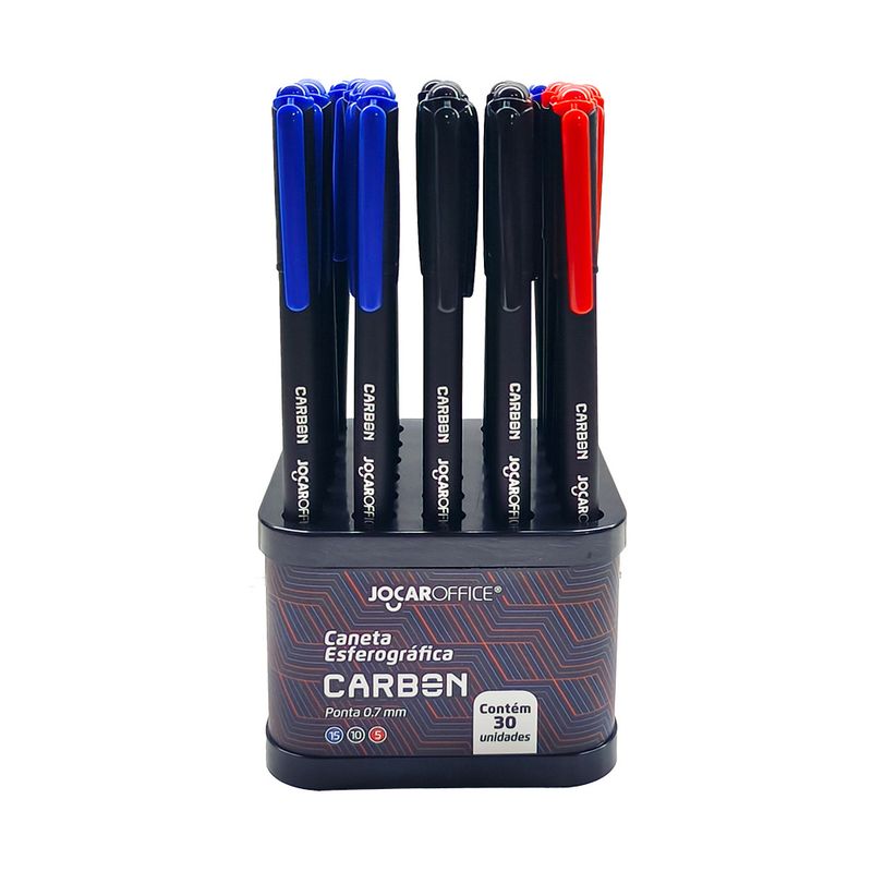 caneta_esf__carbon_0_7___display_c_30_unid__azul_preta_vermelha_jocar_office_97953_display