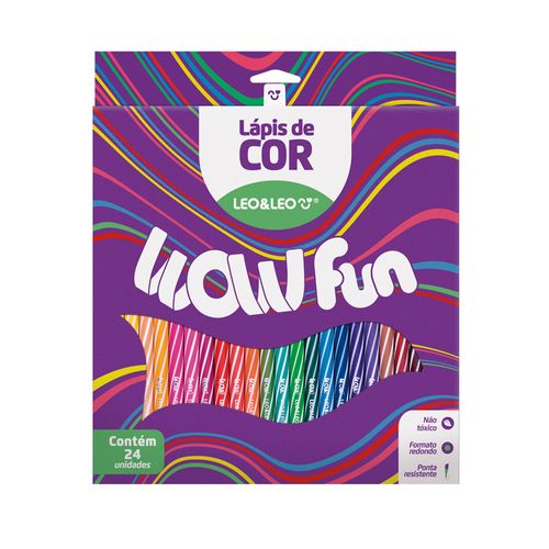 Lápis De Cor Wow 24 Cores Redondo Leo&Leo