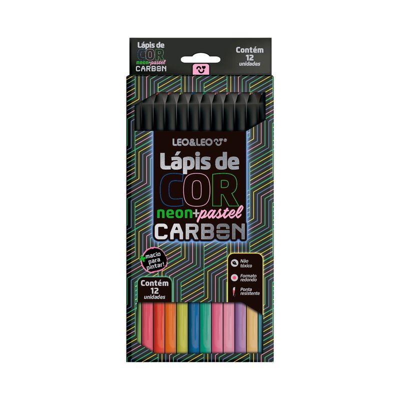 LAPIS-DE-COR_CARBON_12-CORES-REDONDO-NEON-PASTEL_LEOELEO_4434_EMBALAGEM