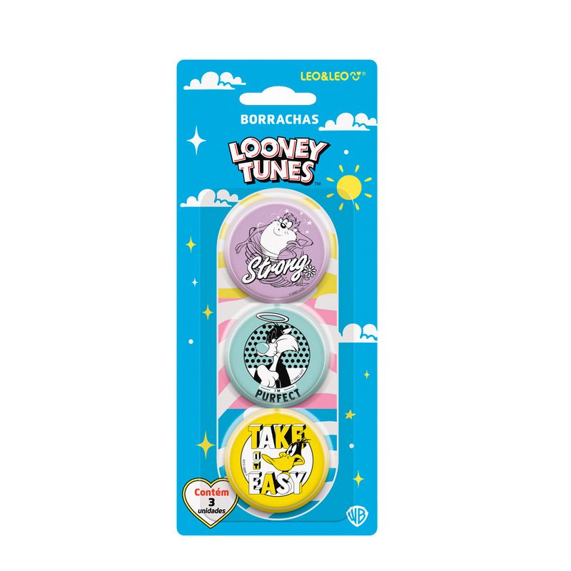 BORRACHA_REDONDA_LOONEY_TUNES_BLISTER_C3_UND_LEOELEO_75049_EMBALAGEM