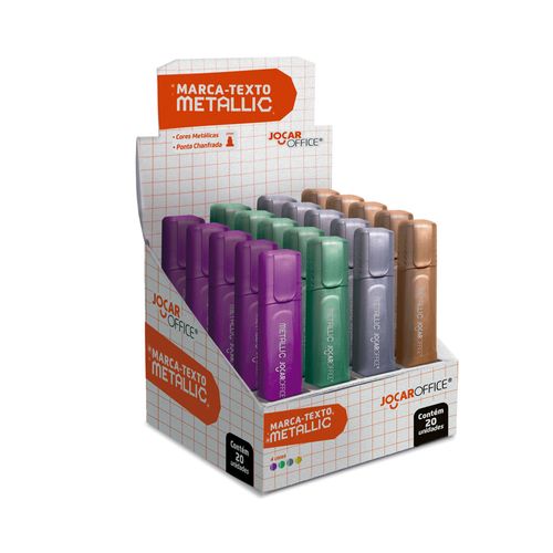 Marca Texto Metálico Display C/20 Und Jocar Office