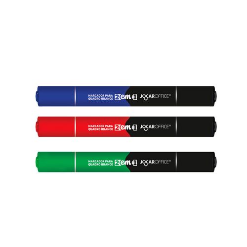 Marcador Para Quadro Branco 2 Em 1 Blister C/3 Und Jocar Office