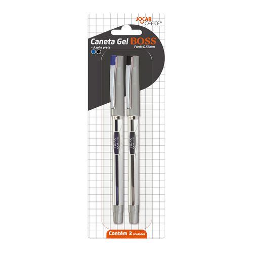 Caneta Gel Boss 0.55 - Blister C/ 2 Unid. Azul E Preta Jocar Office