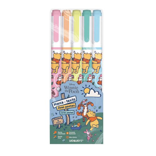 Marca-Texto Mini Com Carimbo Ursinho Pooh - Estojo C/ 4 Cores Leo&Leo