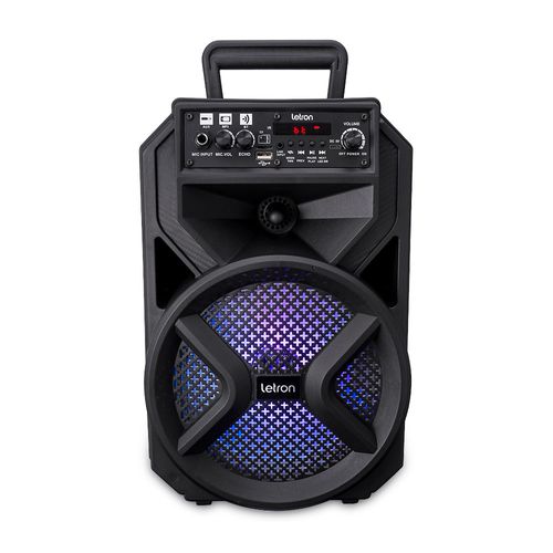 Caixa De Som Karaokê Hit 1 Mic Portatil Multimidia 200W Preto Letron