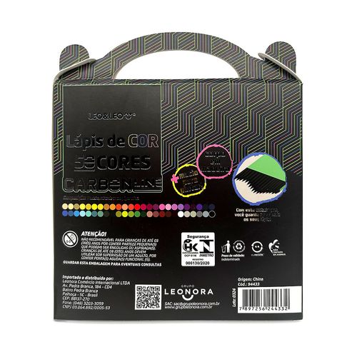 LÁPIS DE COR CARBON LINE 50 CORES REDONDO LEO&LEO