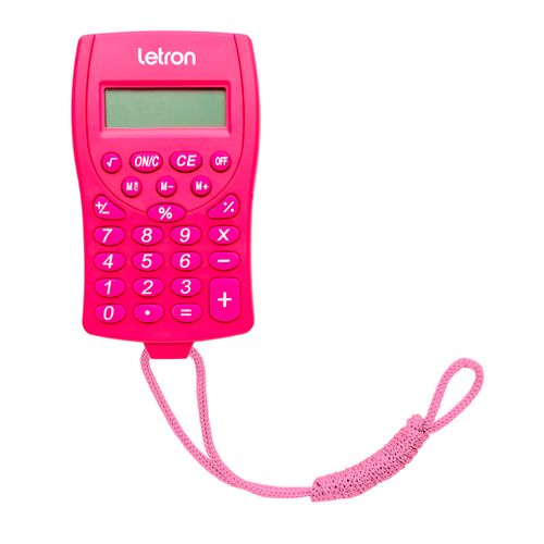 CALCULADORA 8 DÍGITOS COM CORDÃO ROSA LETRON