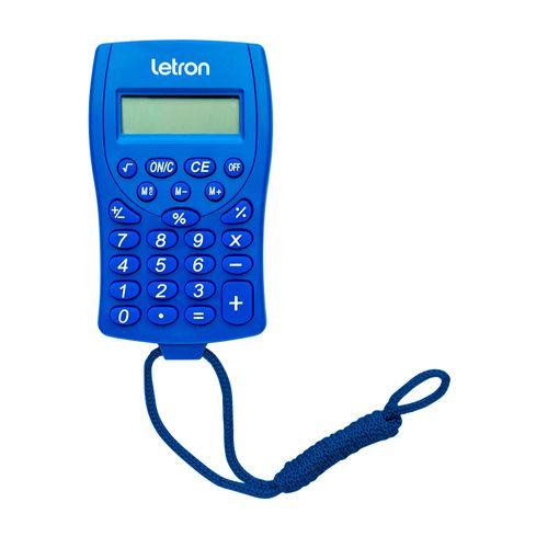 CALCULADORA 8 DÍGITOS COM CORDÃO AZUL - LETRON