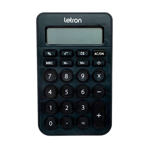 CALCULADORA 8 DÍGITOS DE MESA BOTÃO REDONDO PRETA - LETRON