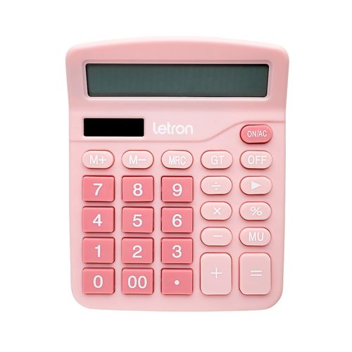 CALCULADORA DE MESA 12 DÍGITOS ROSA NEO SOLAR - LETRON