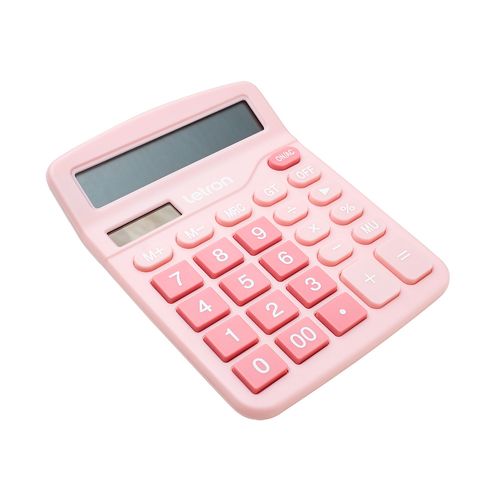 CALCULADORA DE MESA 12 DÍGITOS ROSA NEO SOLAR - LETRON