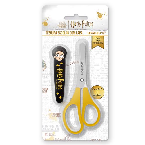 TESOURA ESCOLAR ESTAMPADA COM CAPA HARRY POTTER - BLISTER C/ 1 UND LEO&LEO