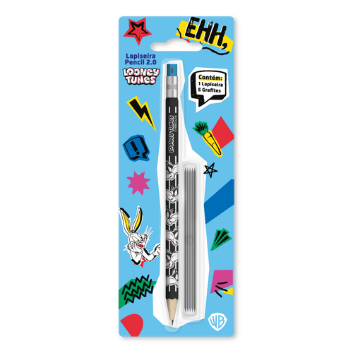 LAPISEIRA PENCIL 2.0 LOONEY TUNES - BLISTER C/ 1 LAPISEIRA + 5 GRAFITES LEO&LEO