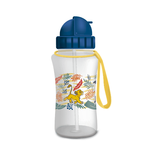 GARRAFA PLÁSTICA C/ CANUDO E ALÇA 450 ML REI LEÃO - CAIXA C/ 1 UND LEO&LEO