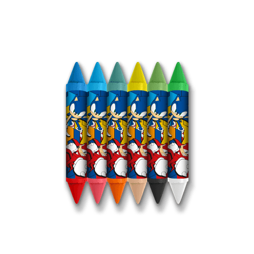 GIZ DE CERA BIG BICOLOR SONIC - CAIXA C/ 6 UND E 12 CORES LEO&LEO
