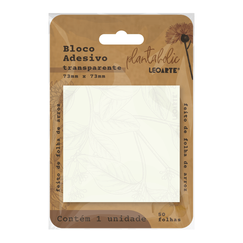 BLOCO ADESIVO FOLHA DE ARROZ PLANTA HOLIC - BLISTER C/ 1 BLOCO 50F LEOARTE