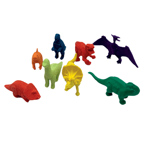 MINI BORRACHA FORMATO DINO - CAIXA C/ 12 BLISTERS CORES SORTIDAS LEO&LEO