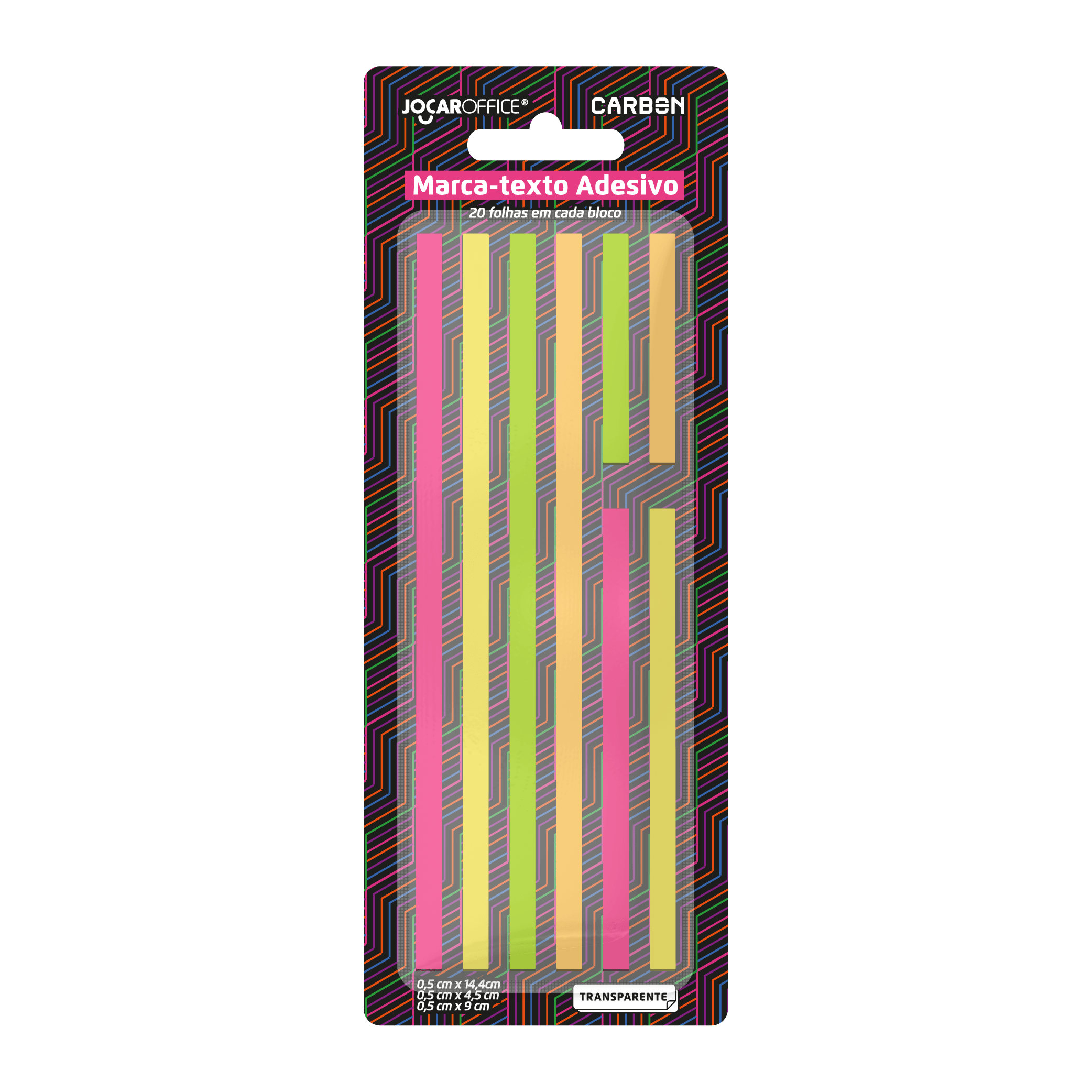 Marca Texto Adesivo Carbon Line - Blister C/ 8 Blocos 20F Cada