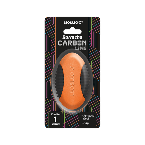BORRACHA OVAL COM GRIP CARBON LINE - CAIXA C/ 12 BLISTERS CORES SORTIDAS LEO&LEO