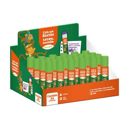 COLA BASTAO SECOU, SUMIU 5GRAMAS - DISPLAY C/ 24 UND LEO&LEO