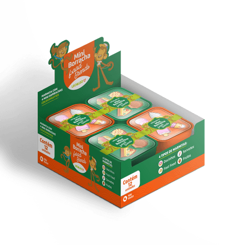 MINI BORRACHA FOOD TRENDS MARMITINHA C/ 4 BORRACHAS - DISPLAY C/ 12 UND LEO&LEO