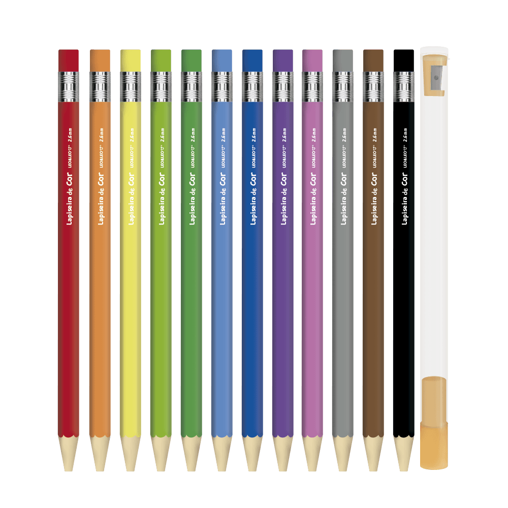 Lapiseira De Cor/Grafite Colorido 2.6 - Blister C/ 12 Cores +
