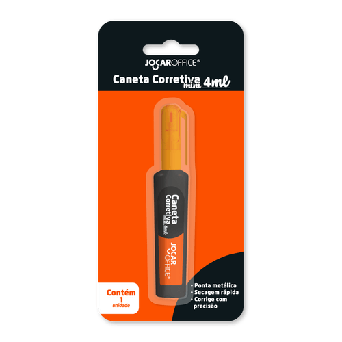 MINI CORRETIVO CANETA 4ML - BLISTER C/ 1 UND JOCAR OFFICE