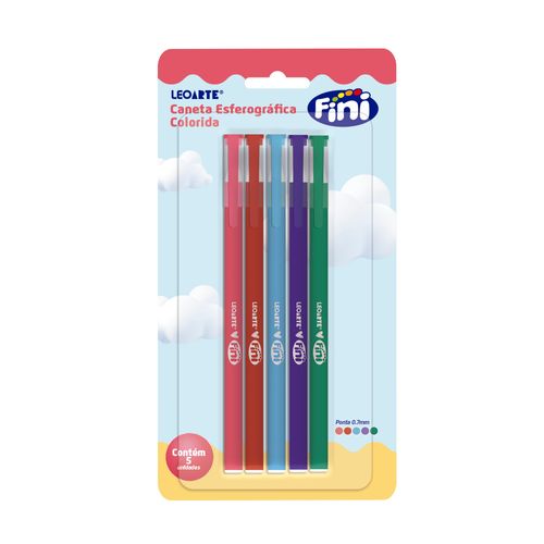 CANETA ESF. 0.7 FINI - BLISTER C/ 5 UND LEOARTE