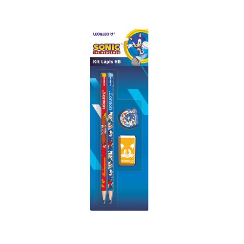 KIT LÁPIS HB SONIC 2 LAPIS/APONTADOR/BORRACHA CX/24 BLISTER LEO&LEO