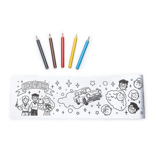 Rolinho Adesivo para Colorir Harry Potter - Blister c/ 1 Rolo para Pintar + 5 Lápis de Cor de Madeira Leo&Leo