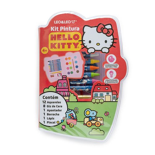 Kit Pintura Cores Personagens Hello Kitty - Estojo c/ 24 Peças Leo&Leo