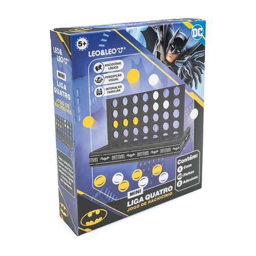 Liga Quatro Jogo de Raciocínio Batman - Display c/12 Caixas c/ 42 Peças + 2 Adesivos + 1 Base Leo&Leo