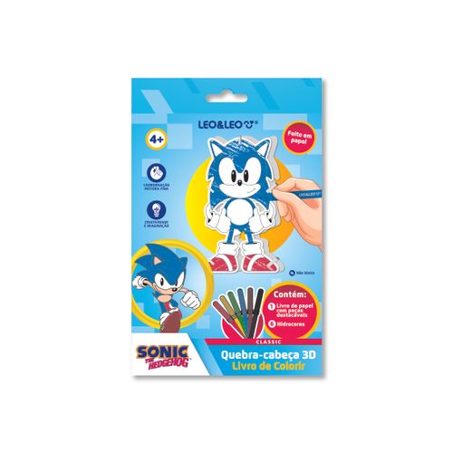 Livro Para Colorir Quebra-Cabeça 3D de Papel Hello Kitty - Caixa com Livro com Peças Destacáveis + Hidrocor Leo&Leo