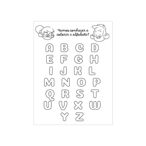 Livro Para Colorir Pedagógico Letras - Shrink com Livro + Cartela de Adesivos + Lápis de Cor Leo&Leo