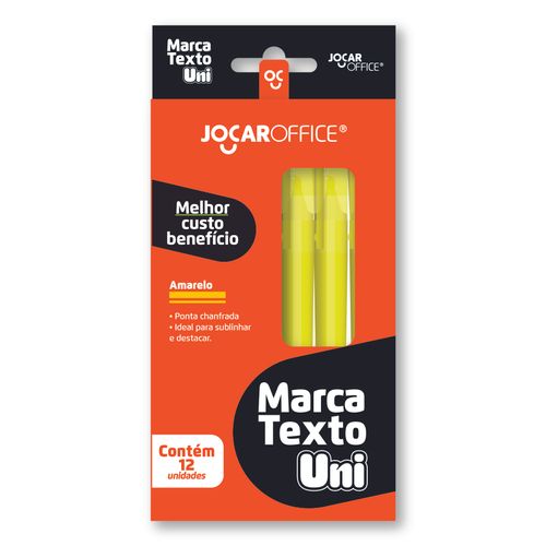 Marca-Texto Uni Amarelo - Caixa c/ 12 und Jocar Office