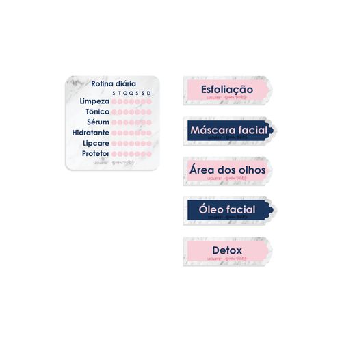 Bloco Adesivo Rotina de Skincare com Aroma Bruna Tavares - Cartela com 6 Blocos 10 Folhas Cada LeoArte