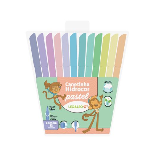 Hidrocor Tons Pastel - Estojo C/ 12 Und Leo&Leo
