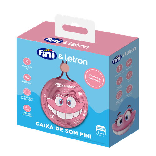 Caixa De Som Portátil Fini C/ Adesivo Letron