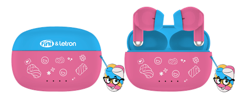 Fone Sem Fio Fini Earbuds Case Carregador Bluetooth 5.3 com Cartela de Adesivos Letron