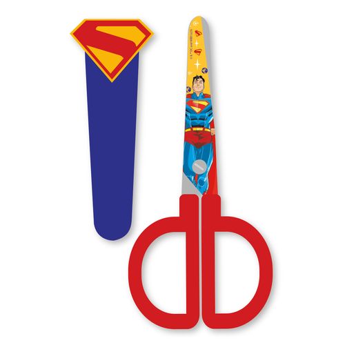 Tesoura Escolar Estampada Com Capa Superman - Blister C/ 1 Und Leo&Leo