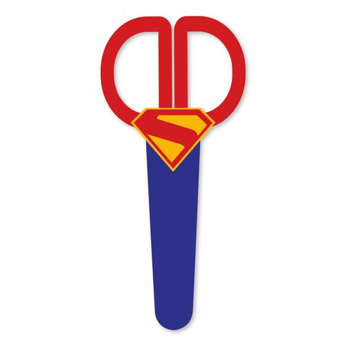 Tesoura Escolar Estampada Com Capa Superman - Blister C/ 1 Und Leo&Leo