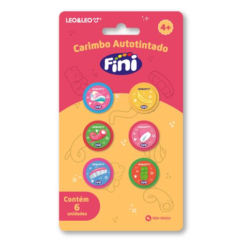 Carimbo Autotintado Decorado Fini - Blister C/ 6 Und Leo&Leo