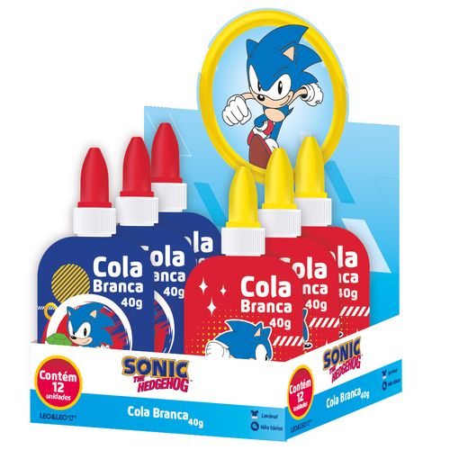 Cola Branca Escolar Líquida Sonic 40 Gramas - Display com 12 Unidades Leo&Leo