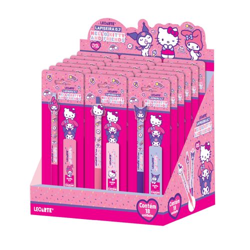 Lapiseira 0.7 C/ 20 Unid De Grafite Hello Kitty E Amigos - Display C/ 18 Blisters Leoarte