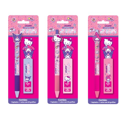 Lapiseira 0.7 C/ 20 Unid De Grafite Hello Kitty E Amigos - Display C/ 18 Blisters Leoarte