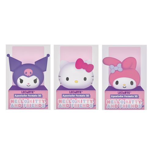 Apontador Formato 3D Hello Kitty E Amigos Sortido - Display C/ 16 Und Leoarte