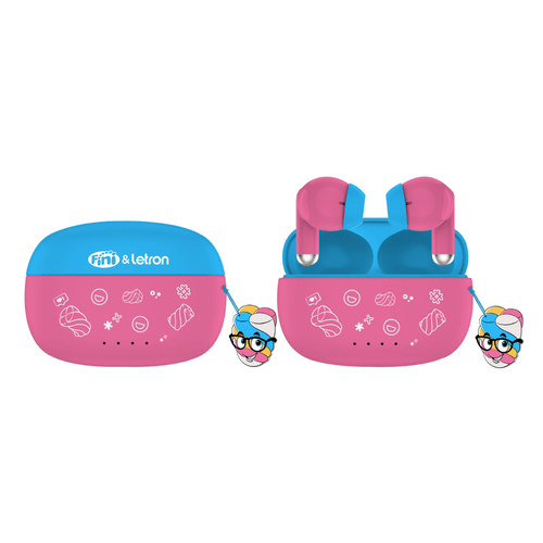 Fone Sem Fio Fini Earbuds Case Carregador Bluetooth 5.3 com Cartela de Adesivos Letron