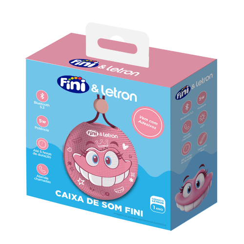 Caixa De Som Portátil Fini C/ Adesivo Letron