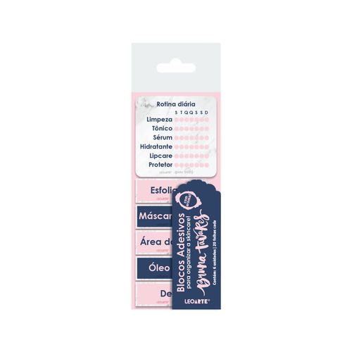 Bloco Adesivo Rotina de Skincare com Aroma Bruna Tavares - Cartela com 6 Blocos 10 Folhas Cada LeoArte