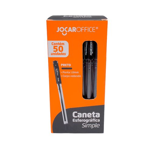 Caneta Esf.Simple Media Preta Caixa C/50 Und Jocar Office